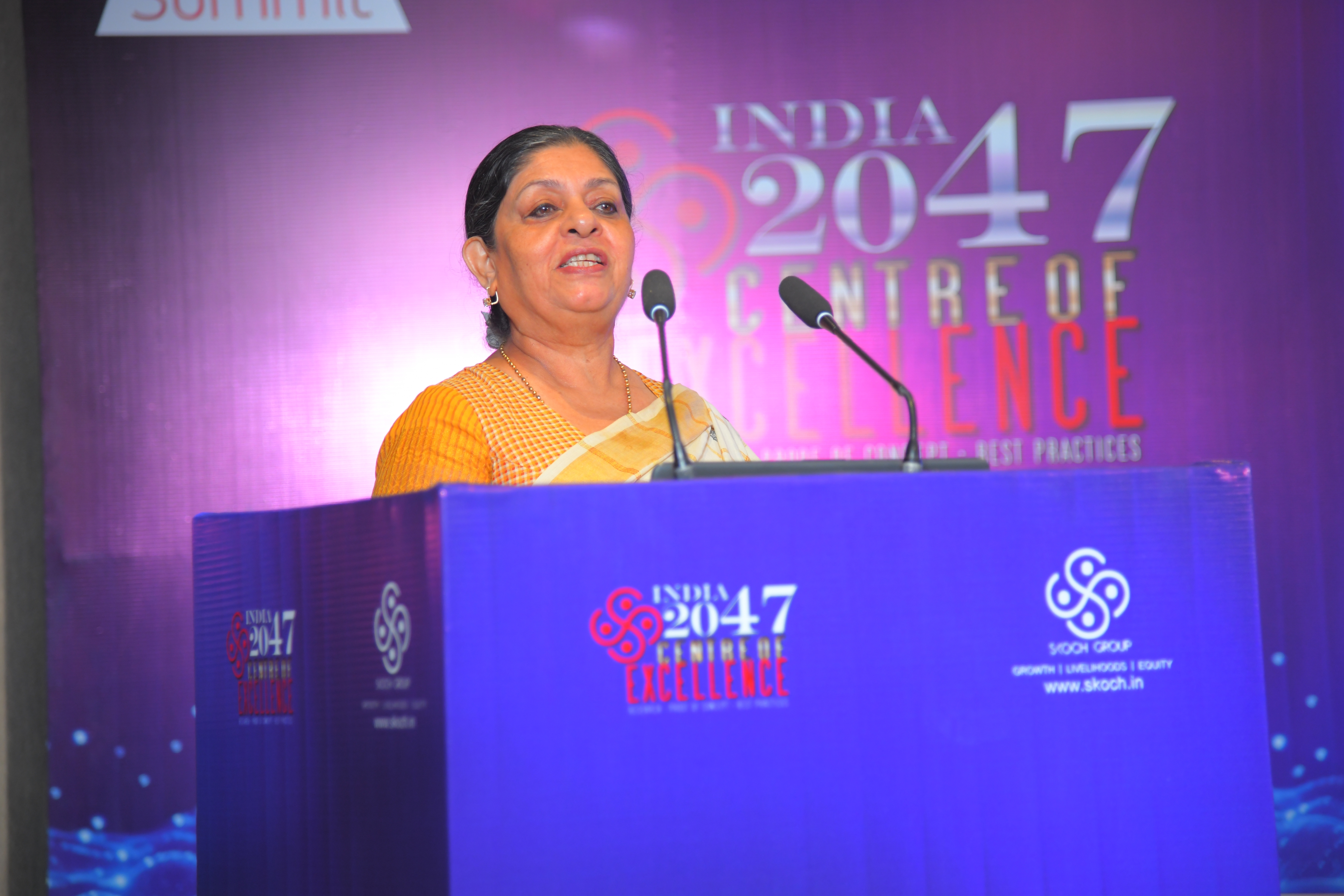 Dr Poonam Mutreja at the Summit - financing the foundations of Inclusive Growth